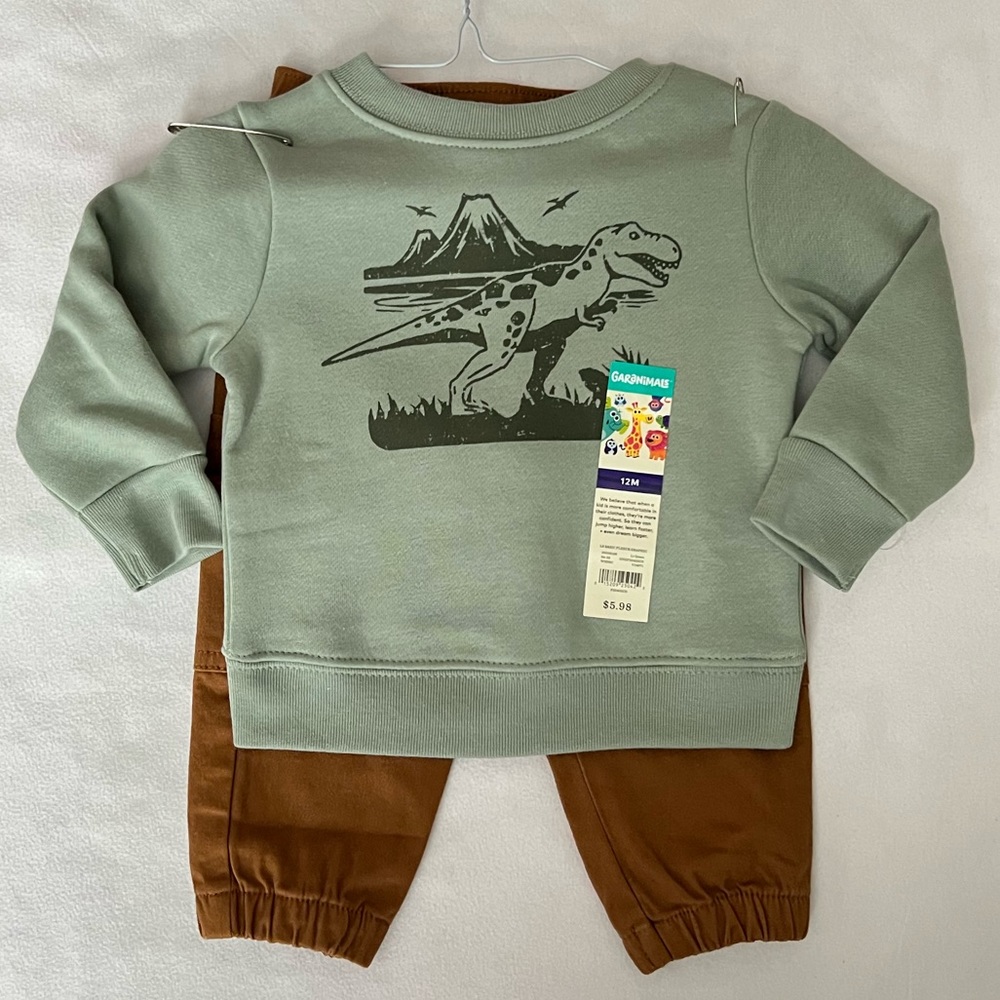 NWT dinosaur sweatshirt + pants